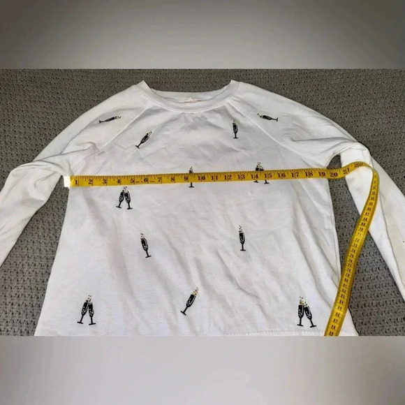 Philosophy Republic White Sweater with Champagne Glass Bubbles Size XS - Picture 4 of 9